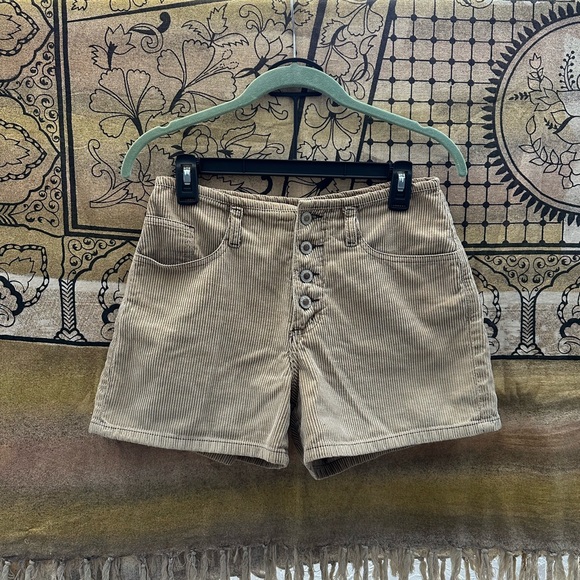 Vintage Baxis Tan Cordorouy Shorts - Picture 1 of 7